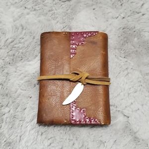 Rustic genuine leather journal handmade paper